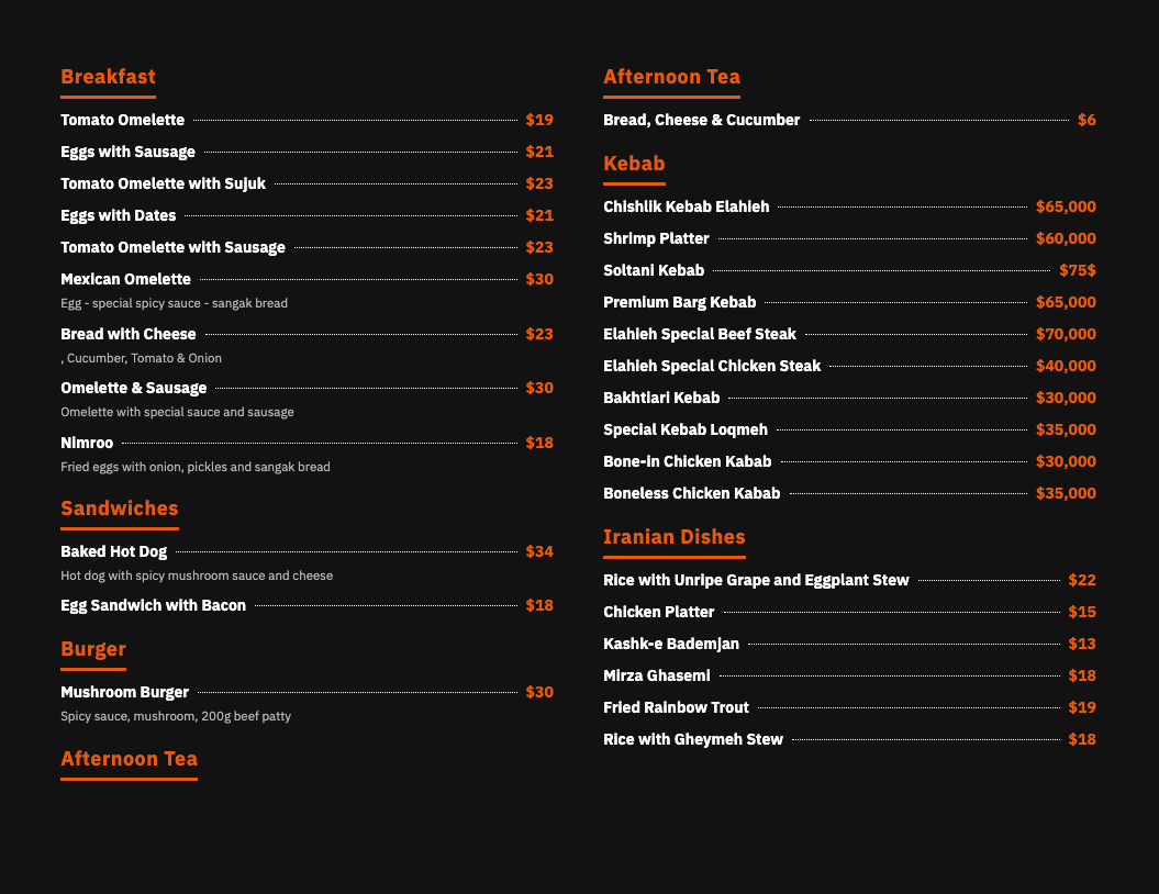 Print menu theme sample 1