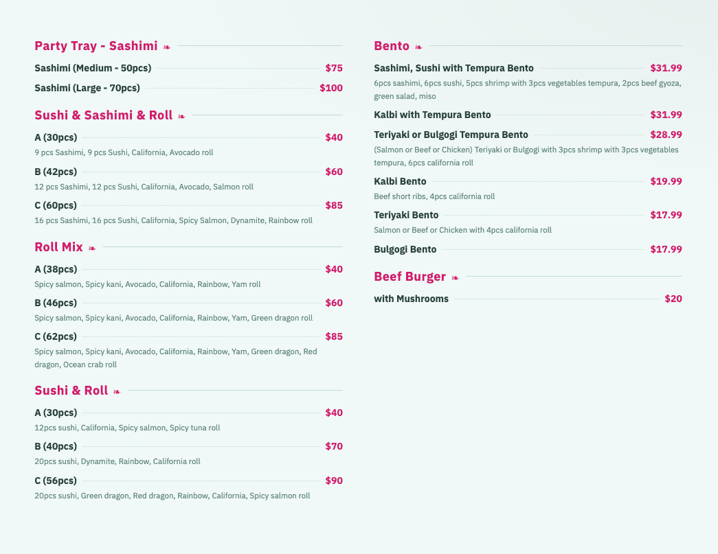 Print menu theme sample 4