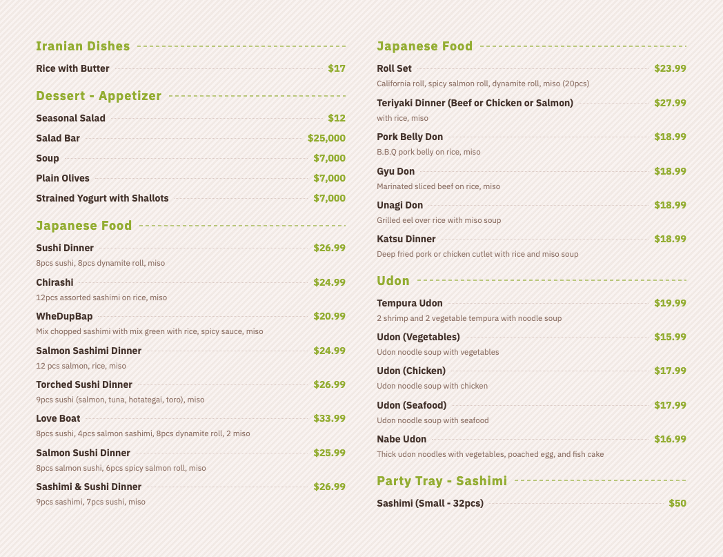 Print menu theme sample 5