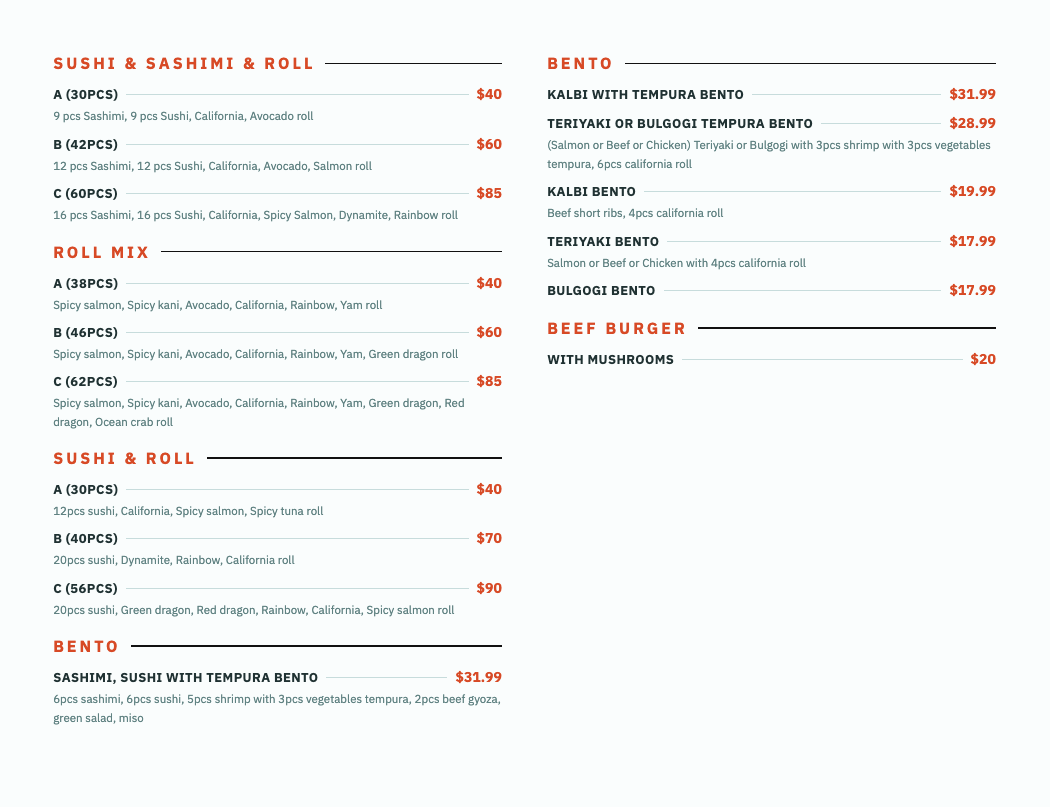 Print menu theme sample 6