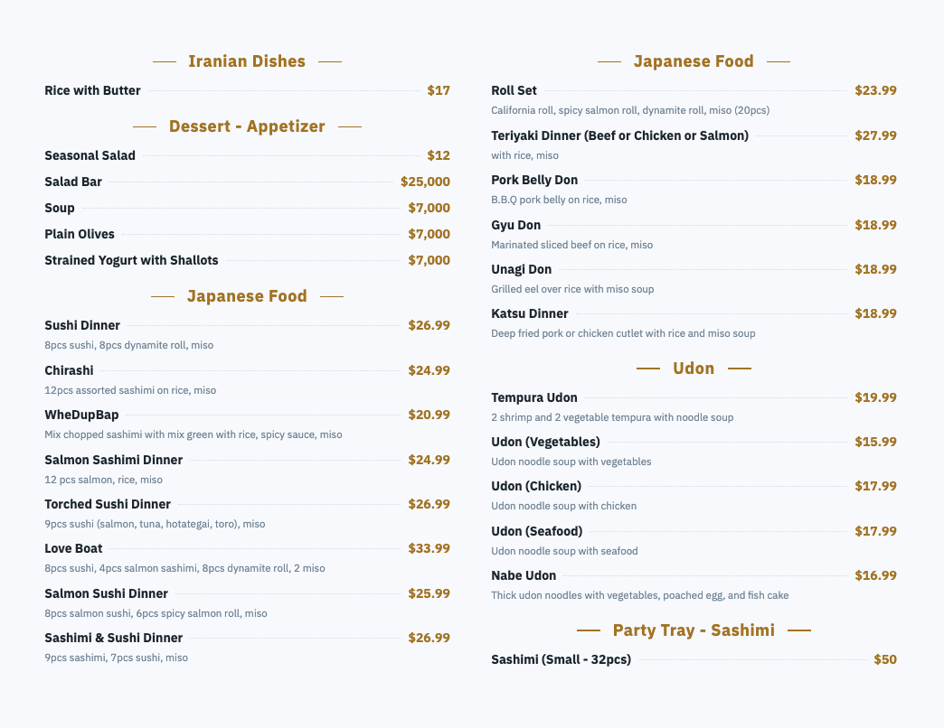 Print menu theme sample 7